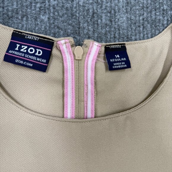 IZOD Approved Schoolwear Sleeveless Jumper Dress Uniform Girls 14 Khaki NEW - Picture 6 of 11